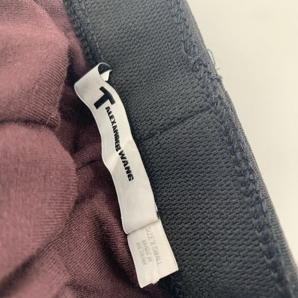 T Alexander Wang Tulip Elastic Waist Scrunch Pencil Skirt Size XS Purple Black - Picture 4 of 7